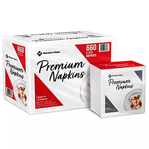 Member's Mark Premium White 2-Ply Napkins, 13" X 12.7" (660 Count) - Bellso